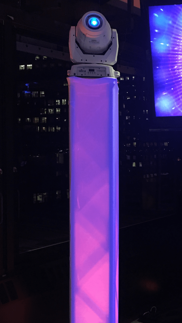 Totem truss intelligent lighting rig at New England event