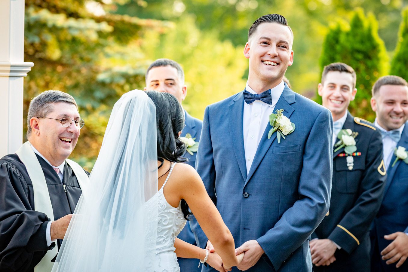 Outdoor wedding ceremony vows photographed by Boston photographer Nick Grace