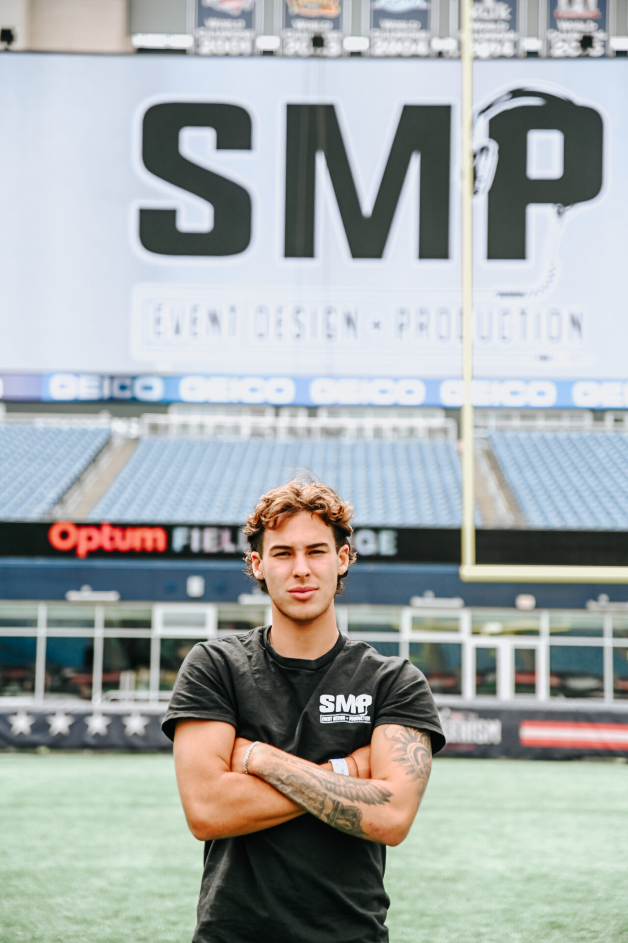 DJ Ty Foley at Gillette Stadium, Black Diamond Event Production staff day, Foxborough MA