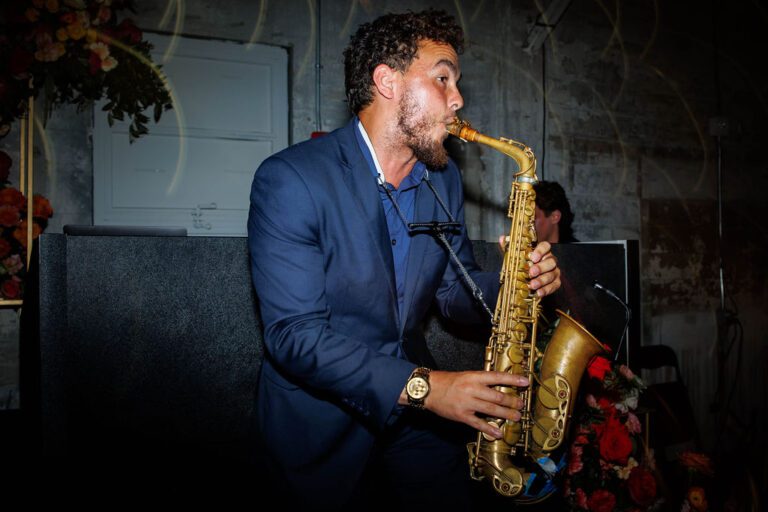 Boston wedding DJ and sax player reception