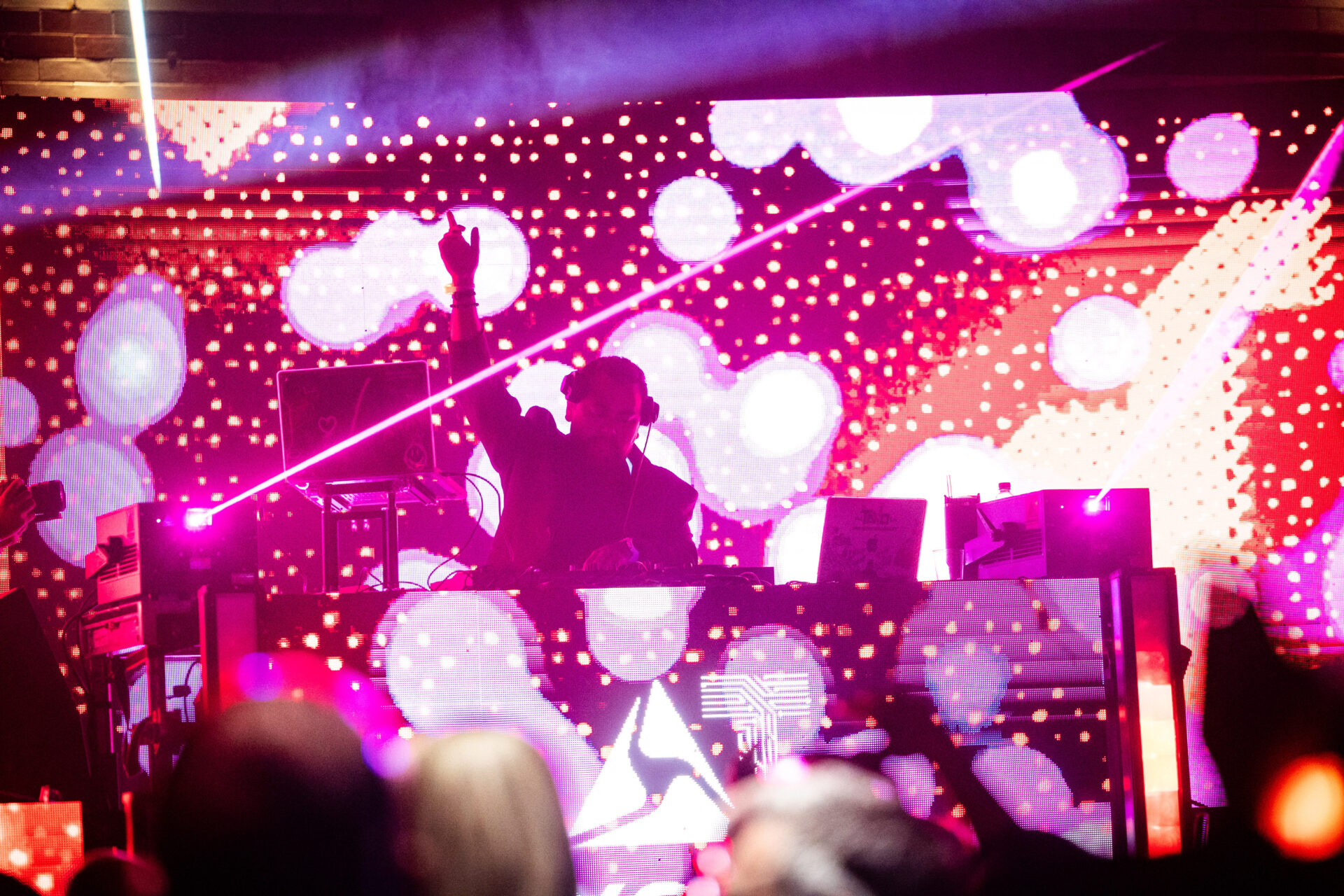 Corporate gala stage with animated LED video wall backdrop at Boston event by Black Diamond