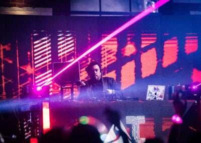 Moving head intelligent lighting at a Black Diamond event in Boston