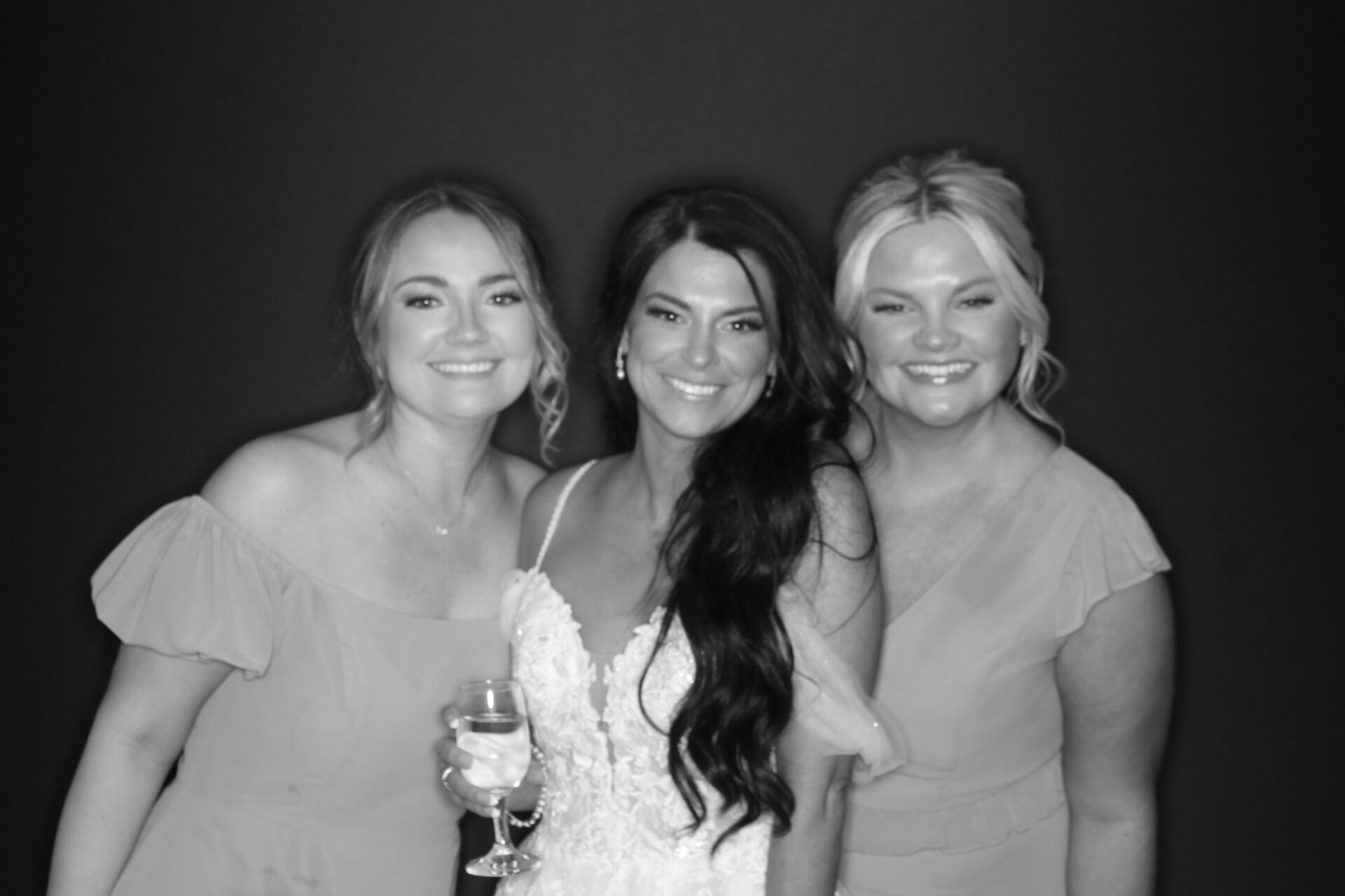 Black Diamond black and white GLAM photo booth with high fashion portrait lighting