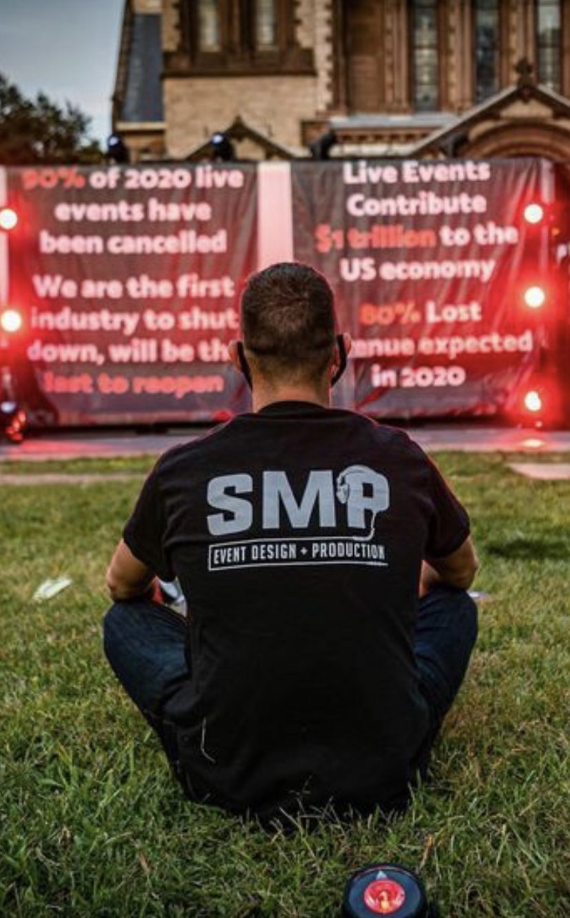 An empty event venue during the COVID-19 lockdowns of 2020 — Spinner Music Productions adapted and led industry recovery efforts