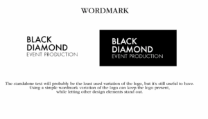 Black Diamond Event Production wordmark text-only logo