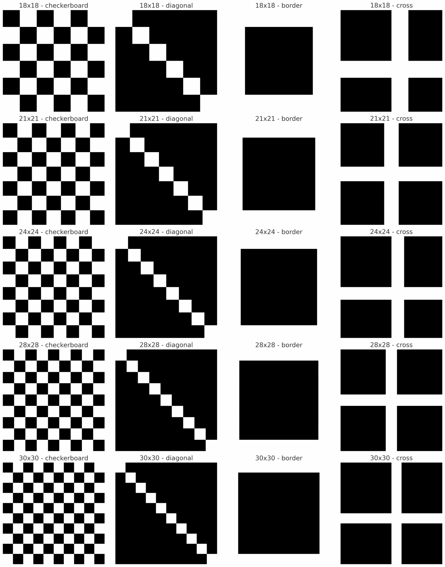 Reference sheet showing all available Black Diamond dance floor pattern options